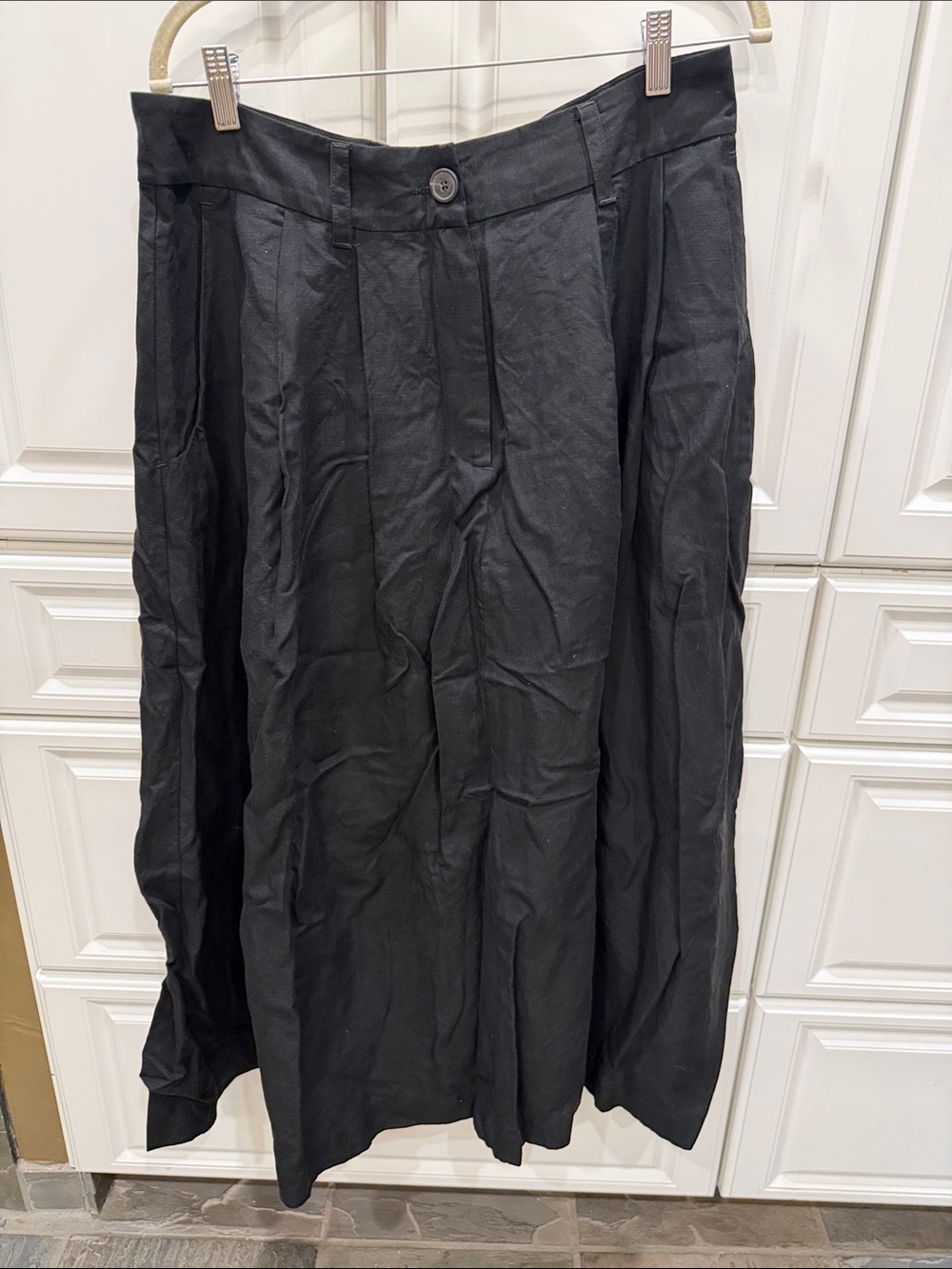 Mara Hoffman black linen Tencel Tulay skirt pockets size 14 - Picture 2 of 7
